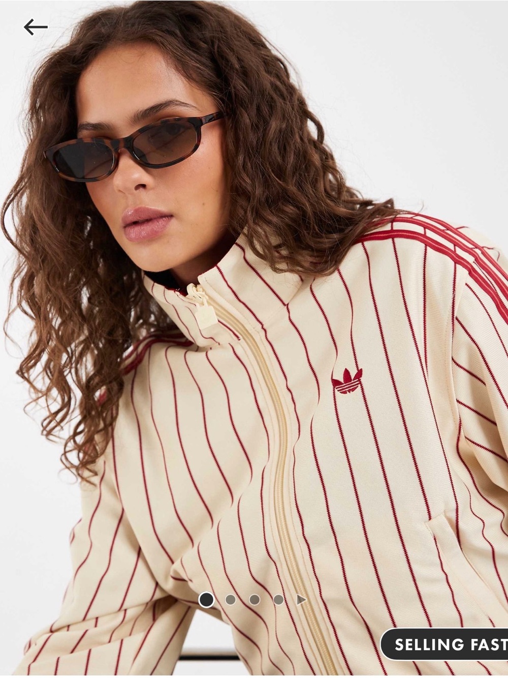 NWT adidas Red Satin Women's Track Bomber Jacket with White Stripes